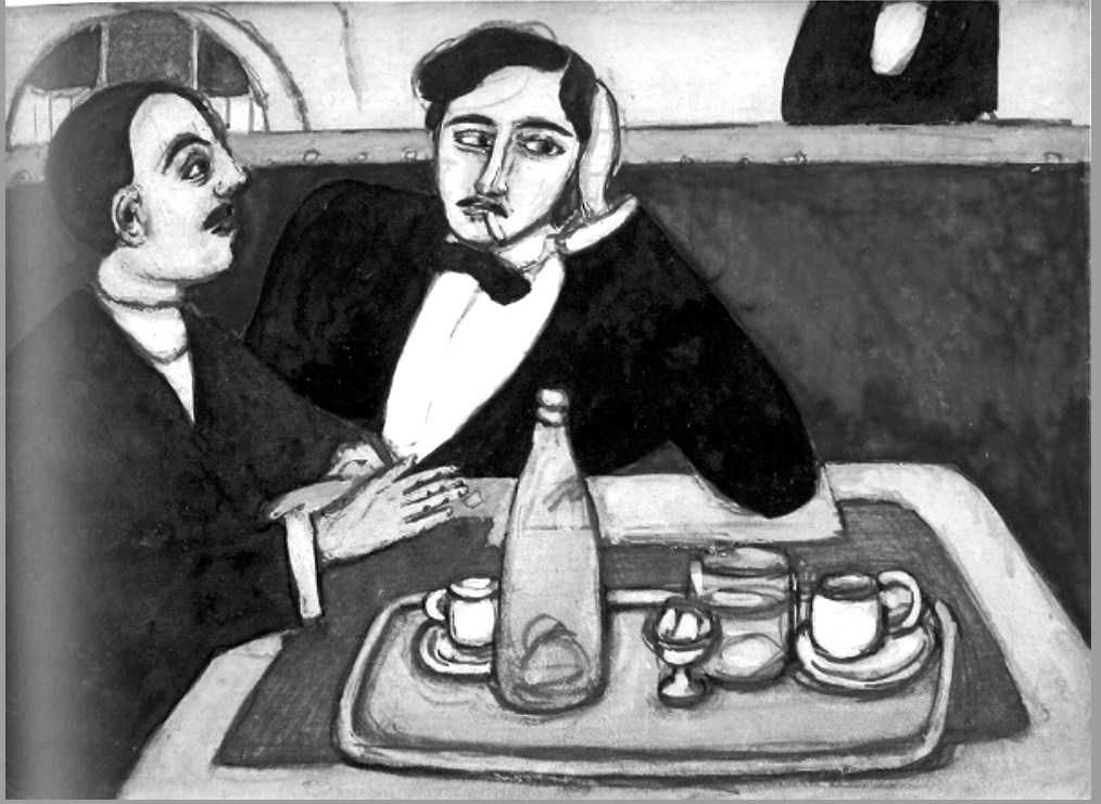 Tullio Garbari, Intellettuali al caffè 1916. 